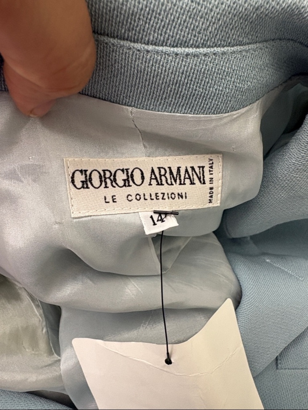 Giorgio Armani Women’s Blazer Light Blue Tailored Jacket Luxe Designer Size 14 - Picture 5 of 13